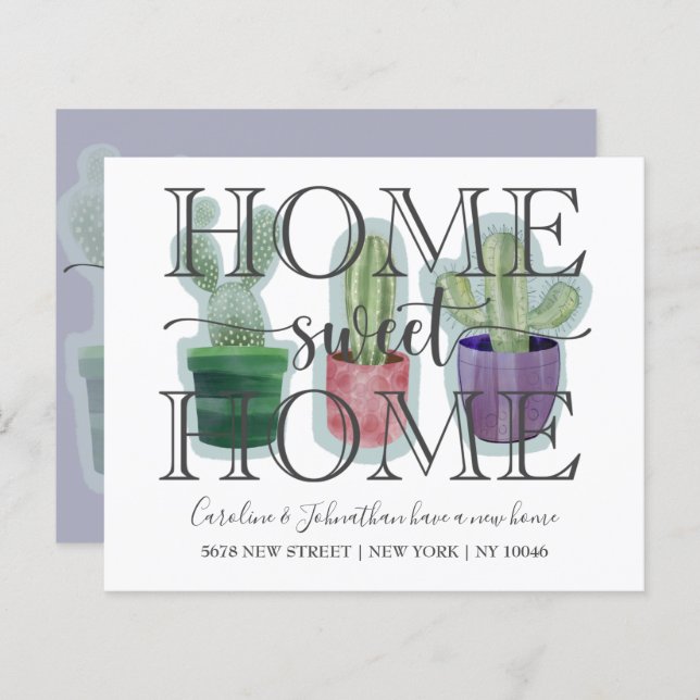 Budget Cactus Watercolor New Home Announcement (Front/Back)