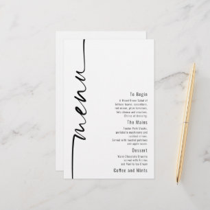 Budget Calligraphie Moderne Mariage Menu