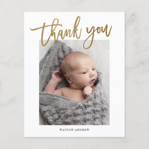Budget Calligraphie Photo Carte de remerciements b
