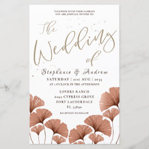 Budget Calligraphy Terracotta Foliage Wedding