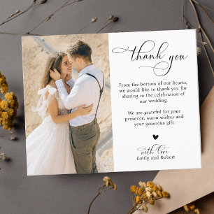 Budget Calligraphy Wedding Thank You 2 Photo  Flyer