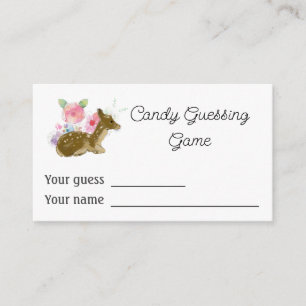 Budget Candy Guessing Game Pink Girl's Baby Shower Enclosure Card