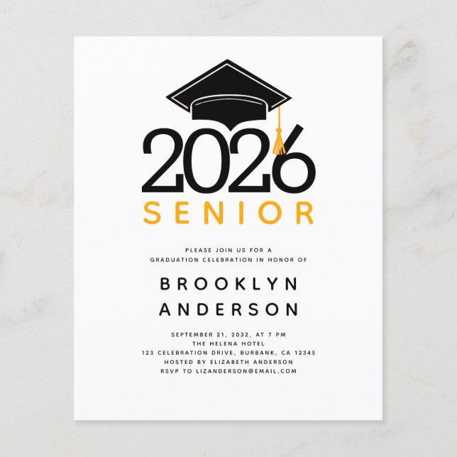 BUDGET Cap Senior Graduation Invitation (Front)