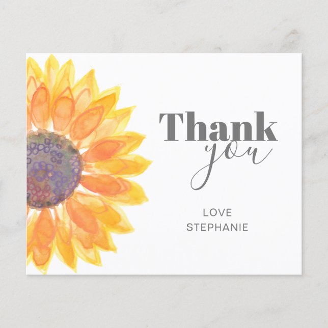 Budget Carte de remerciements de tournesol personn (Devant)