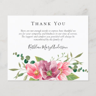 BUDGET Carte de remerciements funéraire   Fleurs