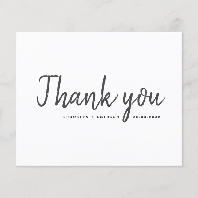 BUDGET Carte de remerciements Mariage simple (Devant)