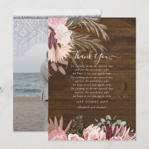 BUDGET Carte de remerciements photo Pampas Mariage