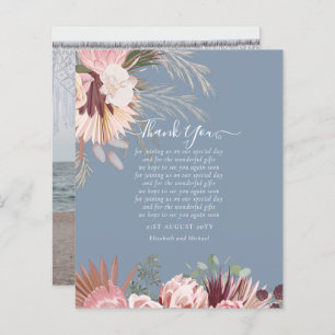 BUDGET Carte de remerciements photo Pampas Mariage