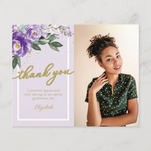 Budget Carte de remerciements Purple Floral