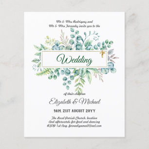 Budget CATHOLIC Christian WEDDING Greenery INVITES Flyer