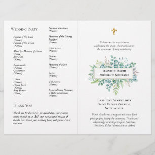 BUDGET Catholic Wedding Nuptial Mass Program LARGE Flyer