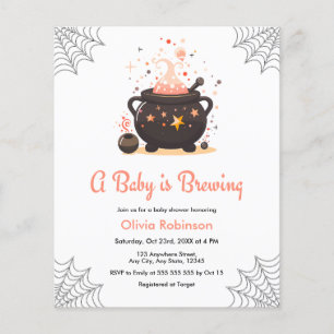 Budget Cauldron Halloween Baby Shower Invite  Flyer