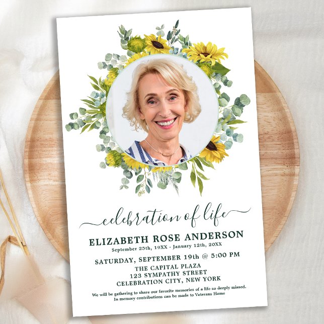 Budget Celebration Life Sunflower Eucalyptus Photo (Creator Uploaded)