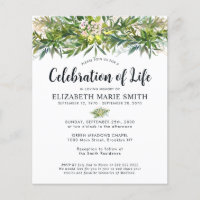 Budget Celebration of Life Greenery Leaves Funeral