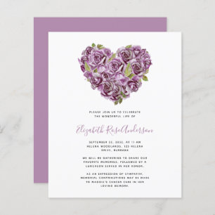 BUDGET Celebration of Life Invitation   Hydrangea 