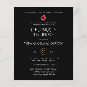 Budget Celebration of Life Memorial Funeral Invite