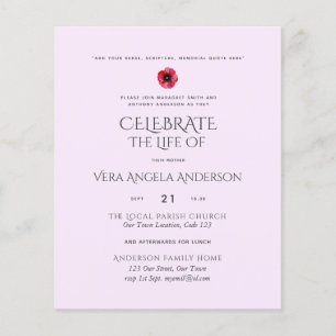 Budget Celebration of Life Memorial Funeral Invite