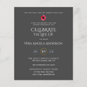 Budget Celebration of Life Memorial Funeral Invite