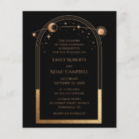 Budget Celestial Black Gold Sun Moon Wedding