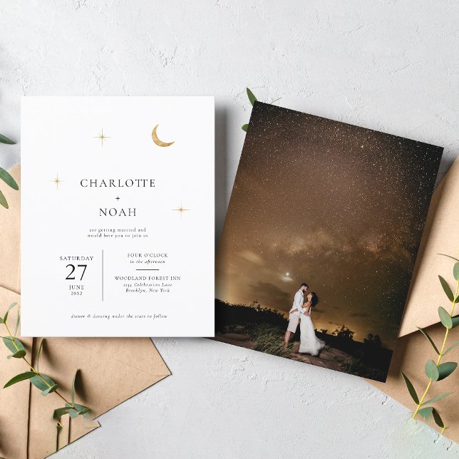 BUDGET Celestial Gold Moon Stars Photo Wedding (Creator Uploaded)