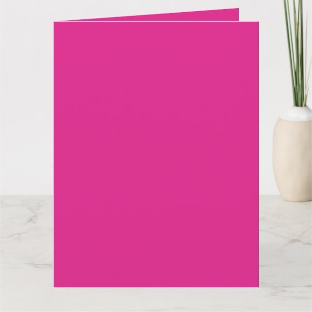 BUDGET CERISE PINK Modern Core Wedding Card (Front)