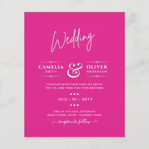 BUDGET CERISE PINK Modern Core Wedding Flyer