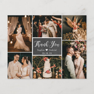 Budget Chalkboard Collage Wedding Thank You Flyer