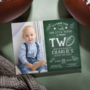 Budget Chalkboard Football Photo 2nd Birthday