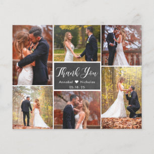 Budget Chalkboard Photo Collage Wedding Thank You Flyer