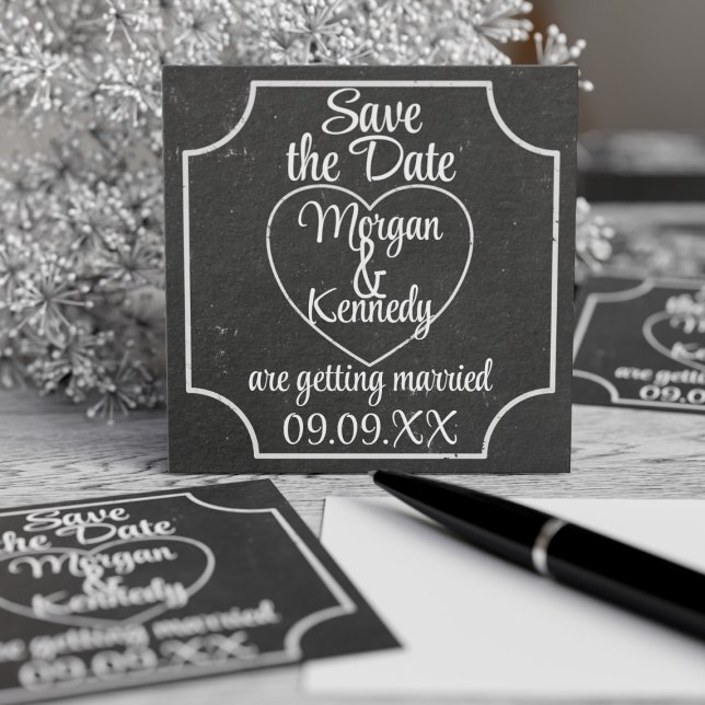 Budget Chalkboard Wedding Save The Dates 100 pack (Pack of 100 mini save the dates for your chalkboard wedding. Just add your details)