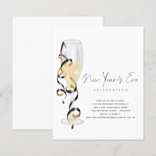 Budget Champagne Script New Years Eve Invite