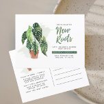 Budget Change of Address Moving Announcement<br><div class="desc">Customise this cute modern plant design moving home card by clicking on the “Personalize” button above. Click the “Customize Further" link and use our design tool to modify this template, like changing the background colour. The fonts "New Roots" is set but all the other texts can be change to suit...</div>