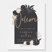 BUDGET Charcoal Grey Pink Roses Wedding INVITE