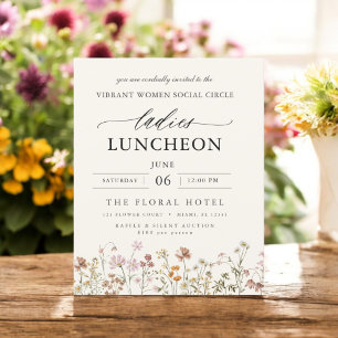 Budget Charity Lunch Wildflower Invitatation Flyer