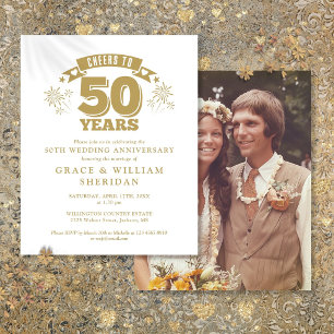 Budget Cheers To 50th Anniversary Photo Invite