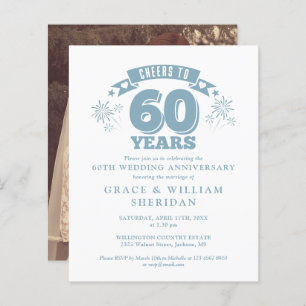 Budget Cheers To 60th Anniversary Photo Invite