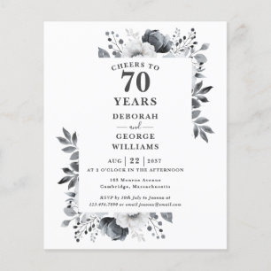 Budget Cheers To 70 Years Anniversary Invitation