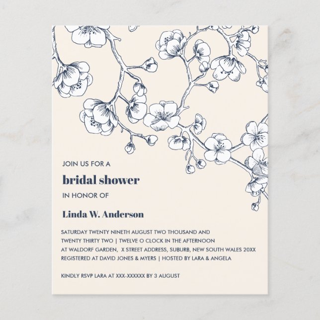 BUDGET Cherry Blossom Navy cream Ivory (Front)