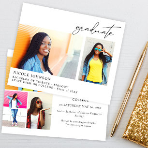 Budget Chic 5 Multi Photo Graduate Announcement Flyer