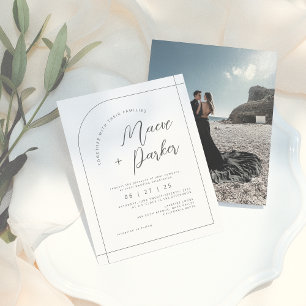 Budget Chic Arch Elegant Typography Photo Wedding