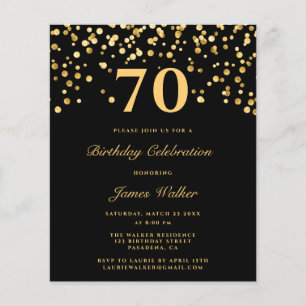 Budget Chic Black & Gold 70th Birthday Party