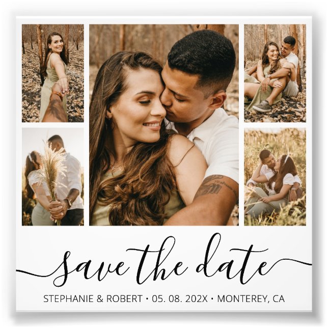 Budget Chic Calligraphie Photo Enregistrer La Date (Devant)