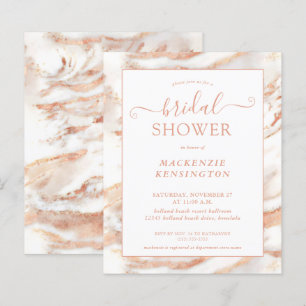 BUDGET Chic Copper Rose Gold Marble Bridal Shower