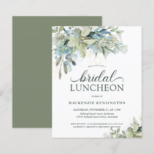 BUDGET Chic Eucalyptus Bridal Luncheon Invitation