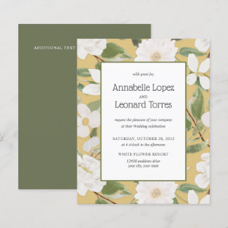 BUDGET Chic Fleurs blanches feuille Mariage jaune