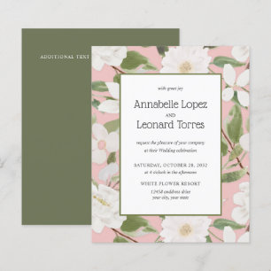 BUDGET Chic Fleurs blanches feuille Mariage rose