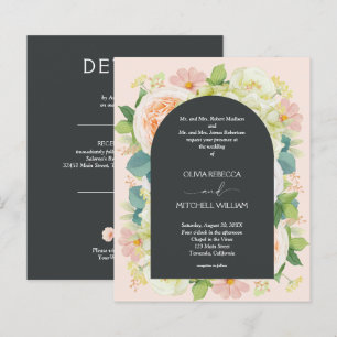 Budget Chic Florals Wedding All in One Invites