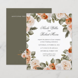 Budget Chic Orange Ivory MOSS green floral Wedding