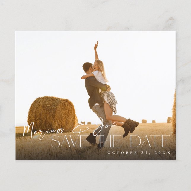 Budget Chic Photo Strip Save the Date 2 Flyer (Front)