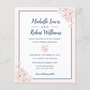 BUDGET Chic Pink Glitter Navy Blue Floral wedding